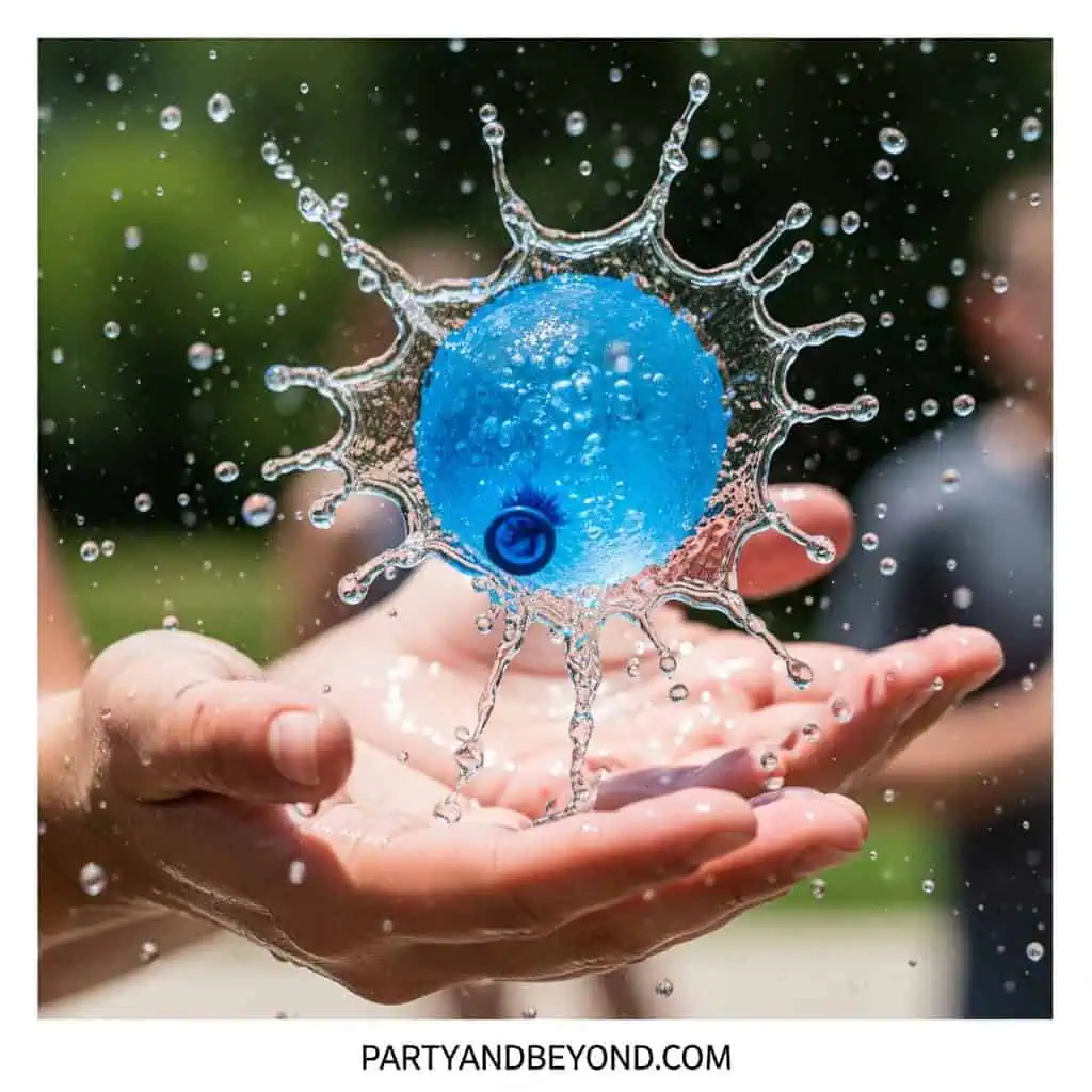 High-energy water balloon game for kids' birthday parties.