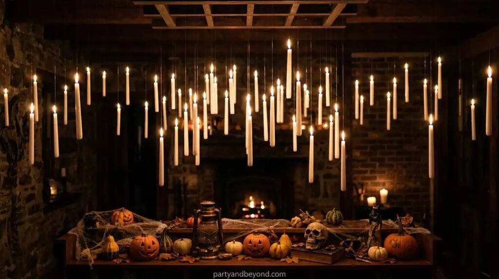LED floating candle decorations with melted wax effect