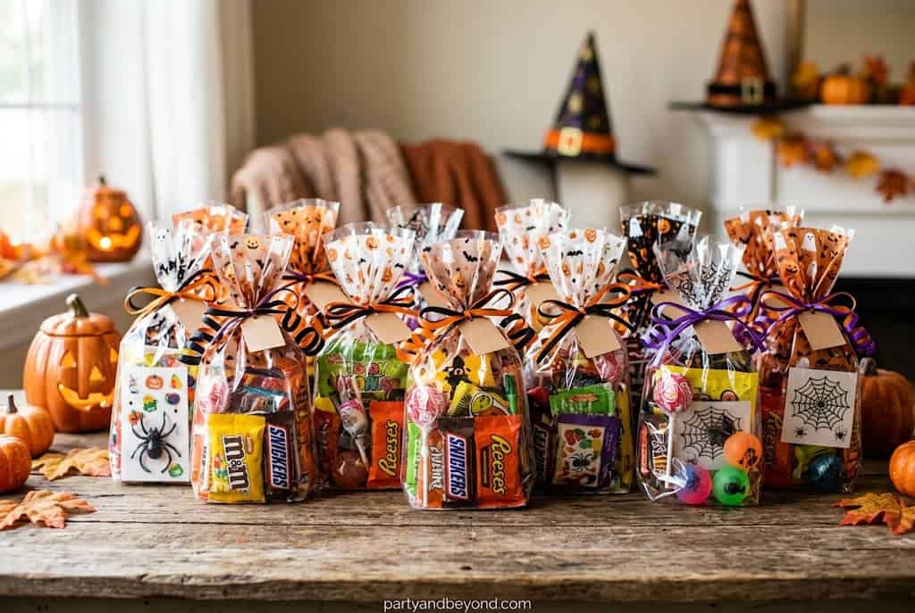 Halloween trick-or-treat goodie bags with spooky stamped kraft paper design  Easy Halloween Crafts That Sell Like Crazy