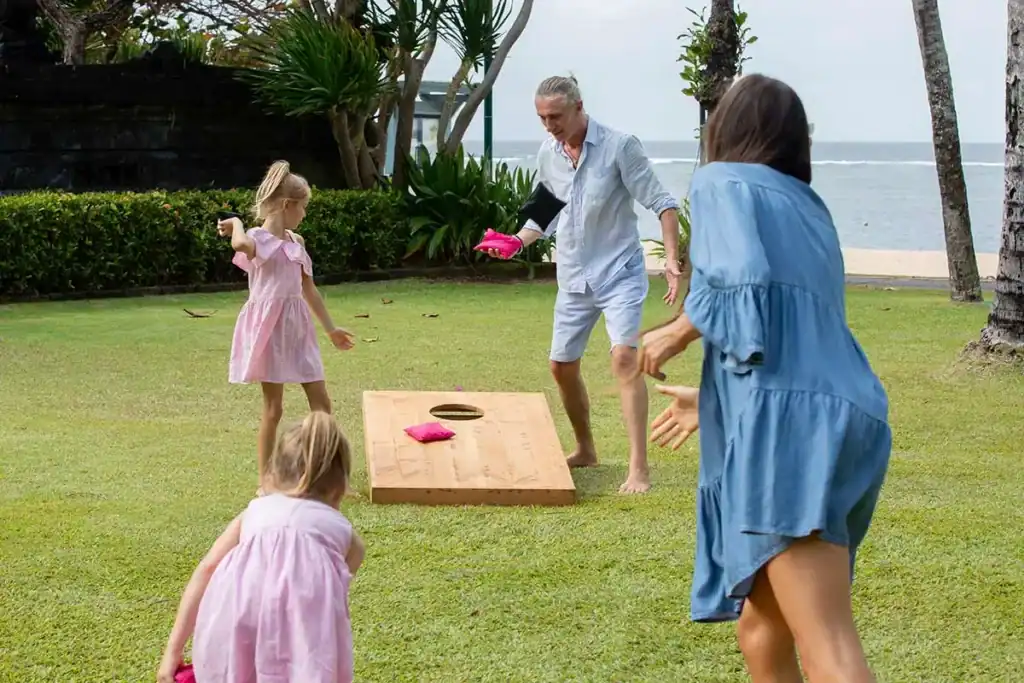 Fun outdoor party game for adults and kids at summer BBQs and gatherings.
