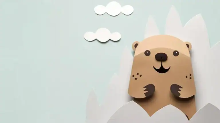 Cute paper groundhog craft for kids celebrating Groundhog Day.