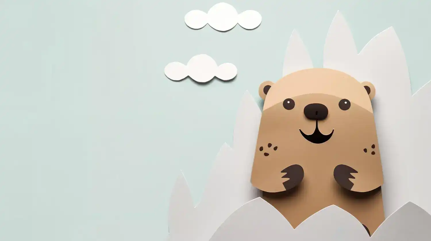 Cute paper groundhog craft for kids celebrating Groundhog Day.