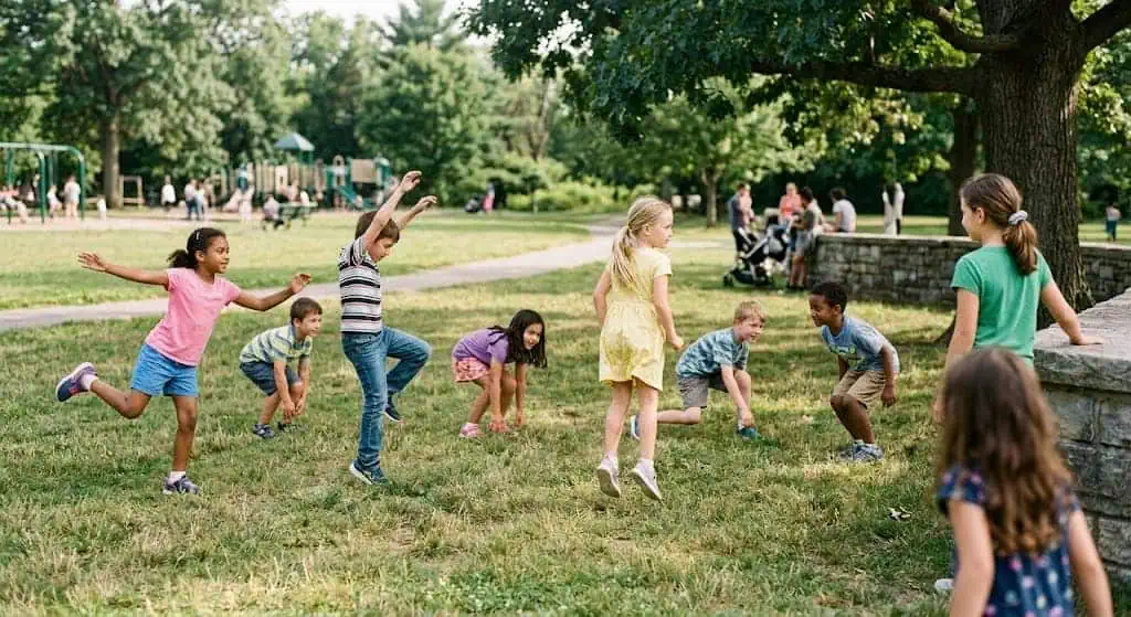Statues freeze dance game for kids