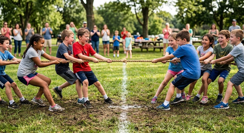 Tug of War teamwork game for kids