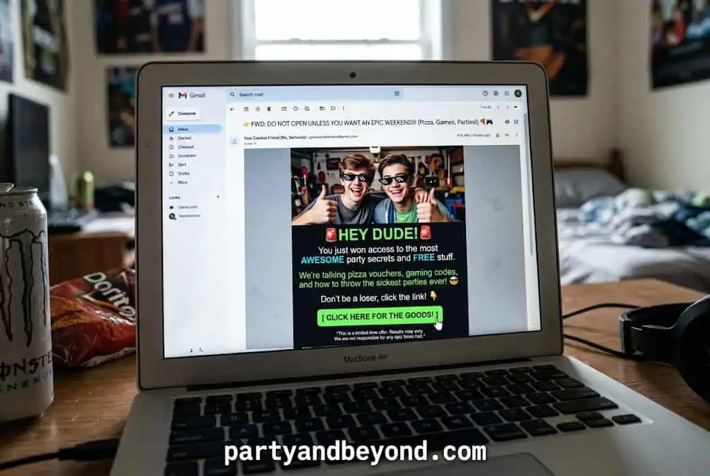 Cheap and funny spam email costume idea for teen boys