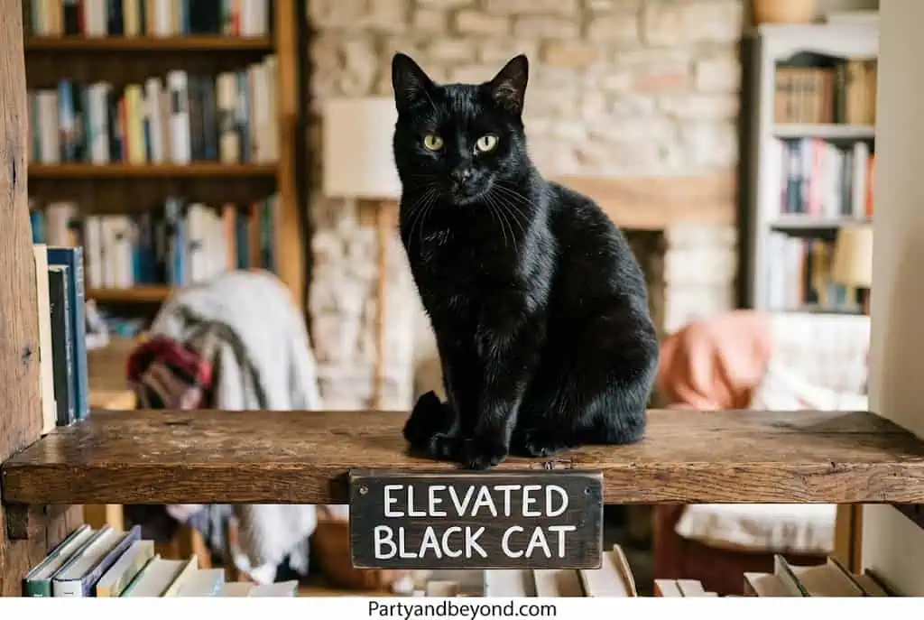 Teen Girl Halloween Costume Ideas with elevated black cat costume featuring sleek black outfit and cat ears.