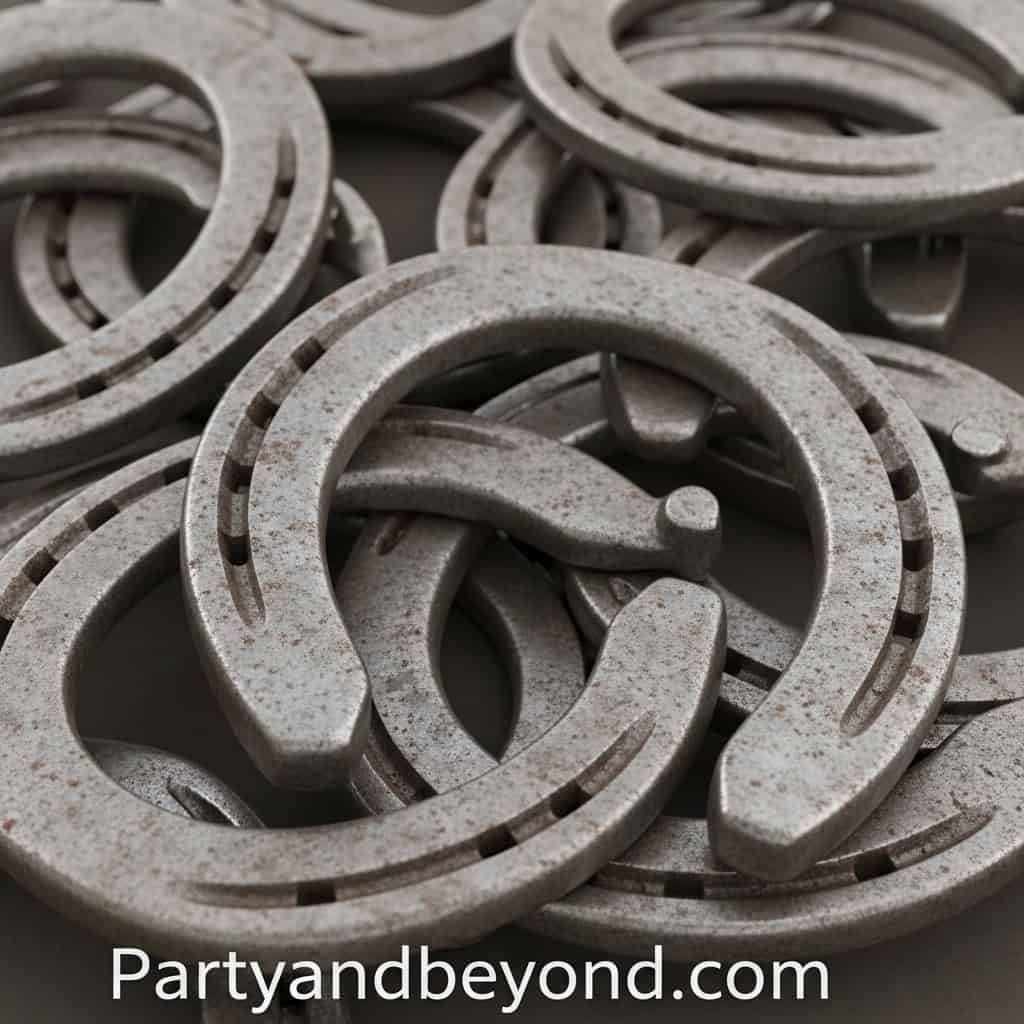 Horseshoe game set for outdoor wedding lawn games and party fun.