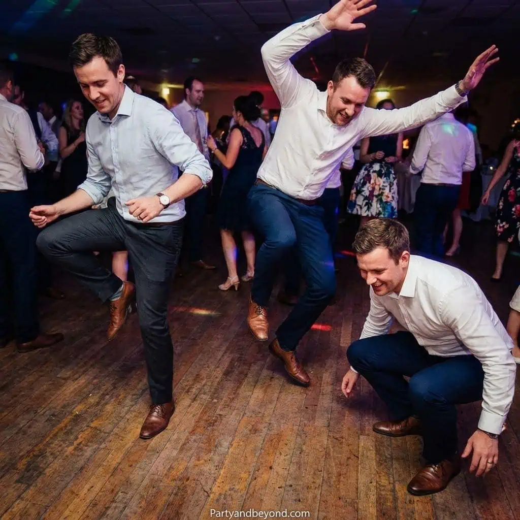 People dancing at a lively party event.