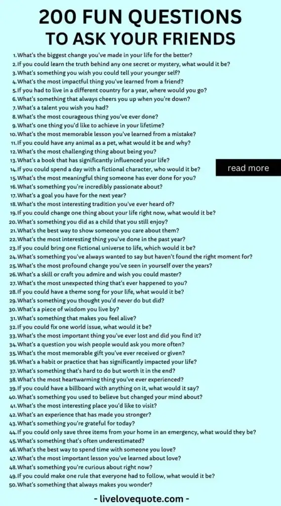 Fun & Thought-Provoking Questions for Friends.