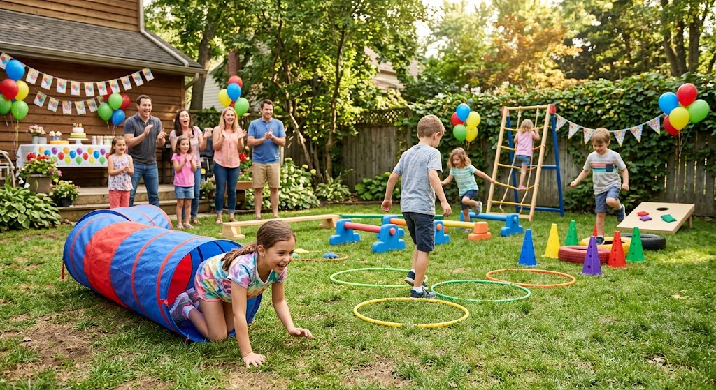 Backyard obstacle course for kids