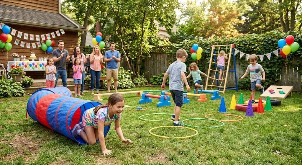 Backyard obstacle course for kids