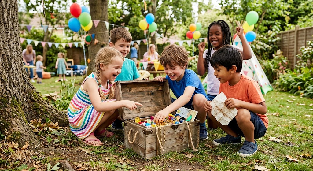 Backyard treasure hunt game for kids