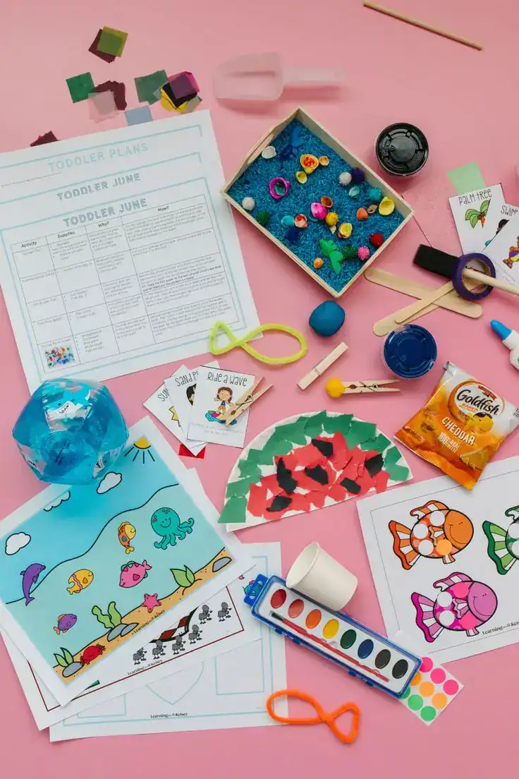 Colorful arts and crafts materials perfect for kids' birthday gift ideas.