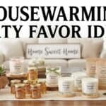 21 Housewarming Party Favor Ideas Housewarming party favors with candles, plants, and oils for a cozy celebration.