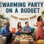 17 Housewarming Party Ideas on a Budget Group of friends enjoying a budget-friendly housewarming party at home.