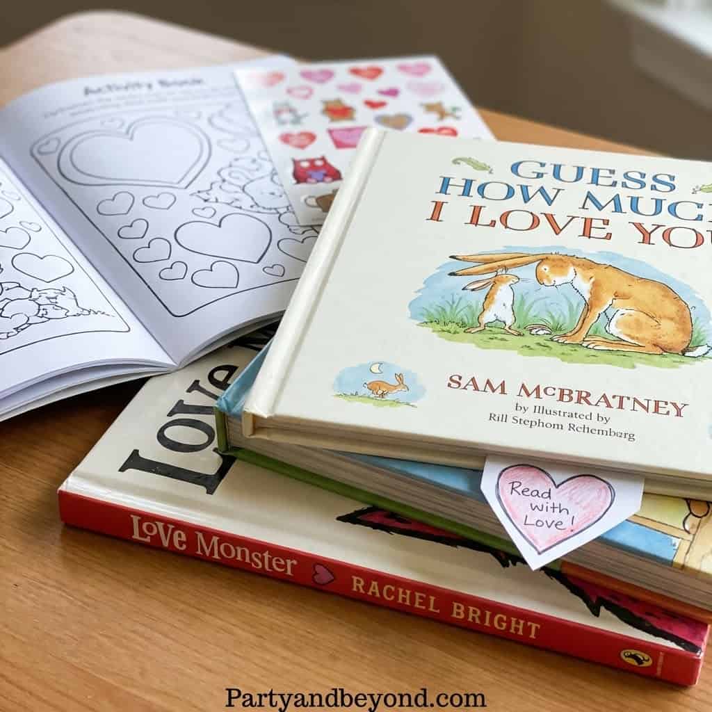 Colorful Valentine books for children, perfect for classroom gift exchanges and educational fun.