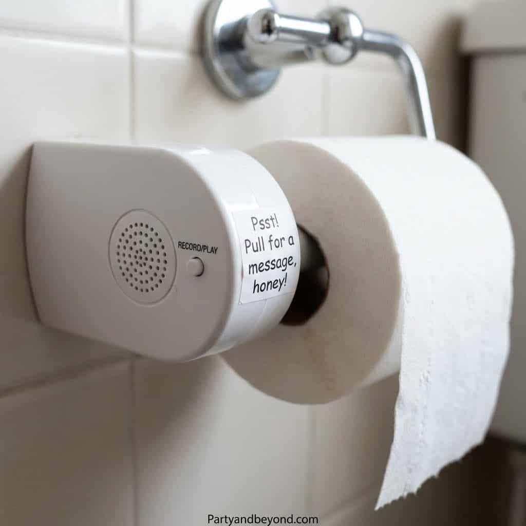 Humorous Valentine's Day gift idea featuring a toilet paper roll with a funny message.