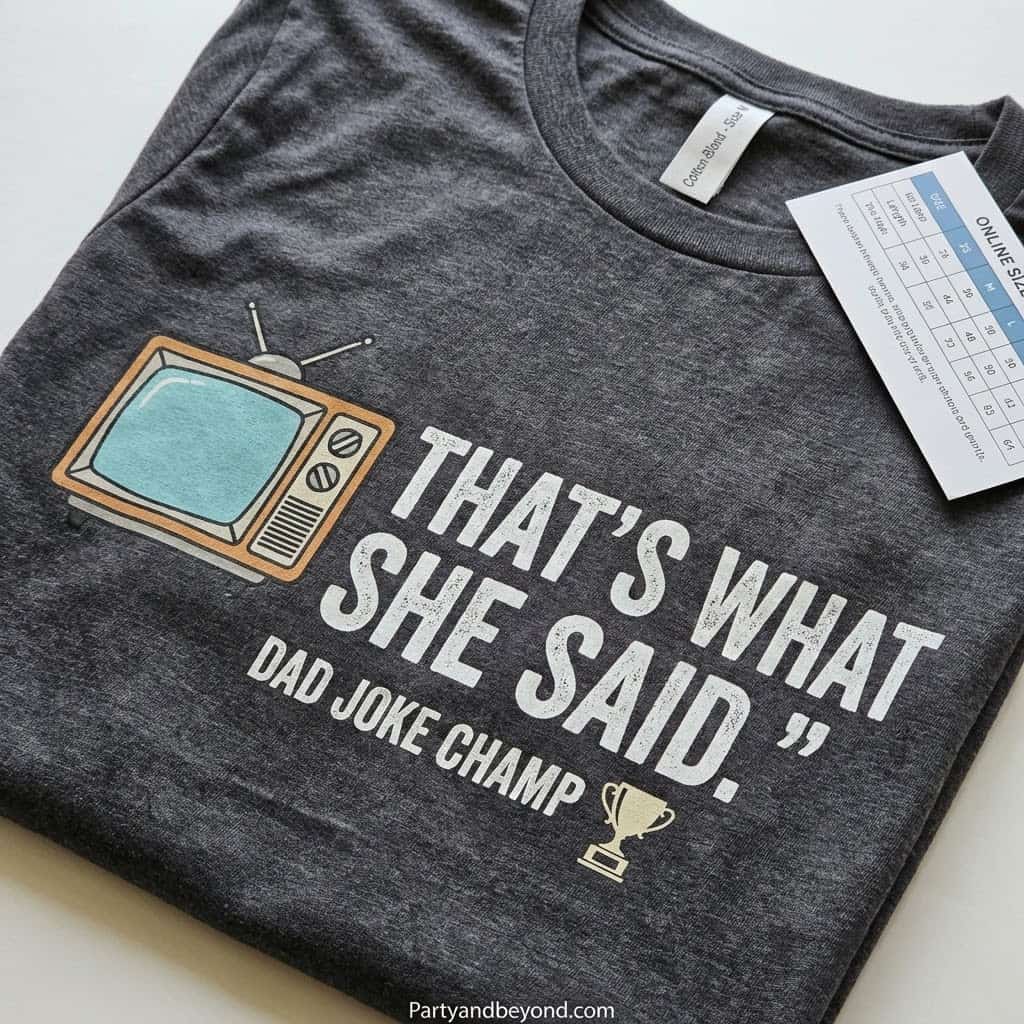 Humorous men's T-shirt with TV and quote for Valentine's Day gift.