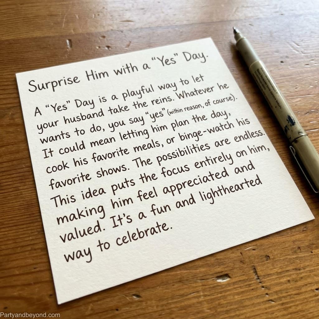 Handwritten Valentine’s Day note for husband with love and appreciation.