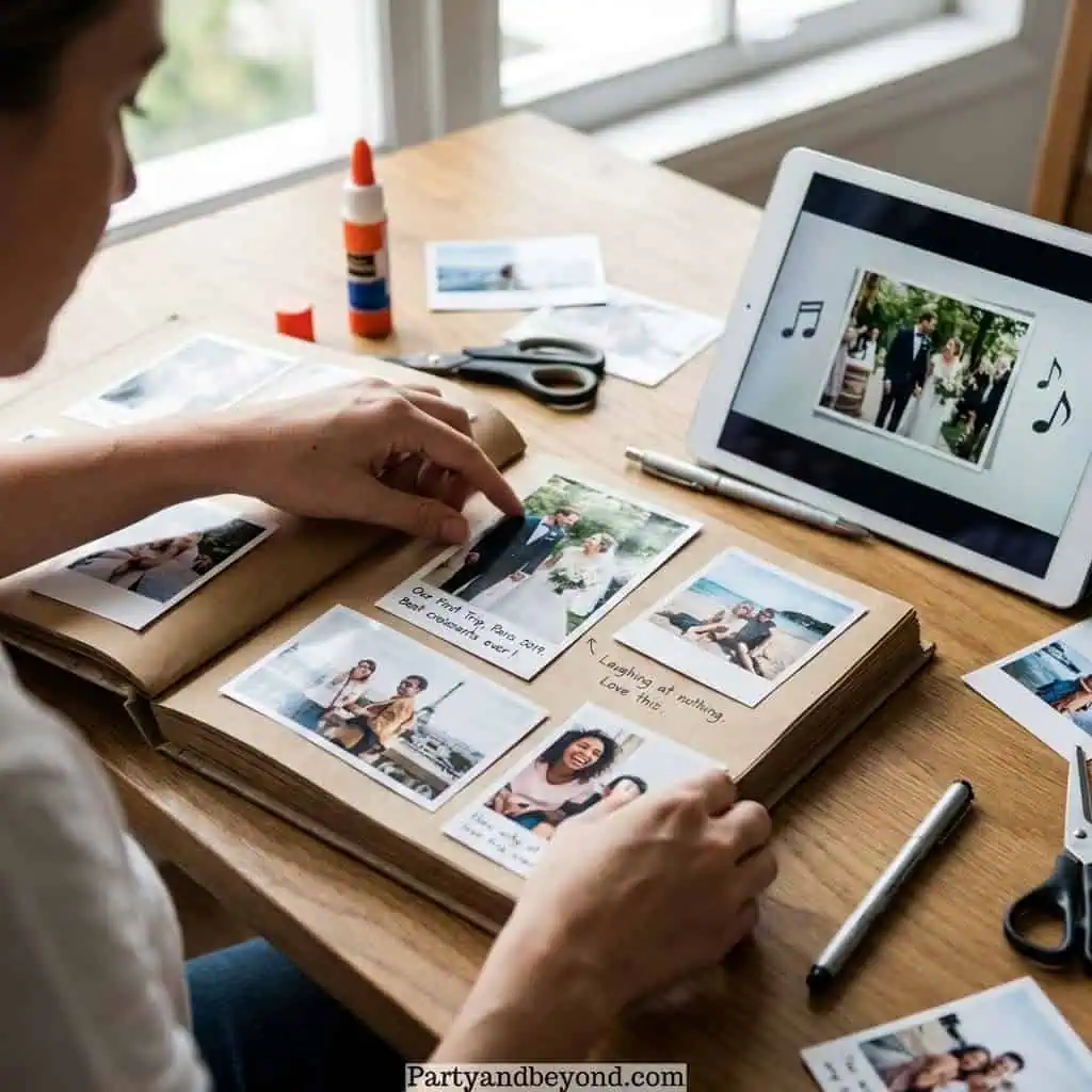 Creative photo scrapbook for Valentine’s Day surprises.