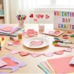 17 Valentine’s Day Crafts for Kids Valentine’s Day crafts for kids with colorful paper, markers, and heart decorations. Perfect for chi.