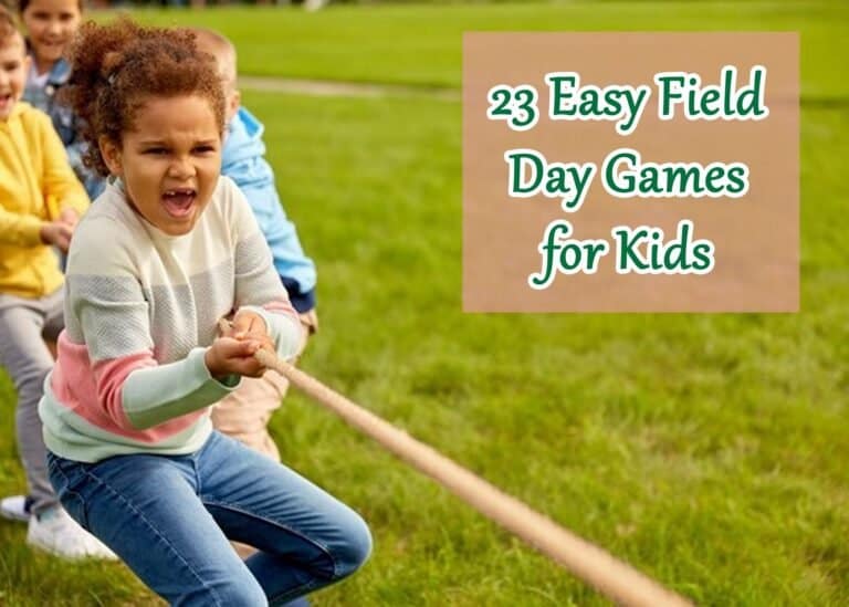 Kids playing tug-of-war during a fun field day event outdoors.