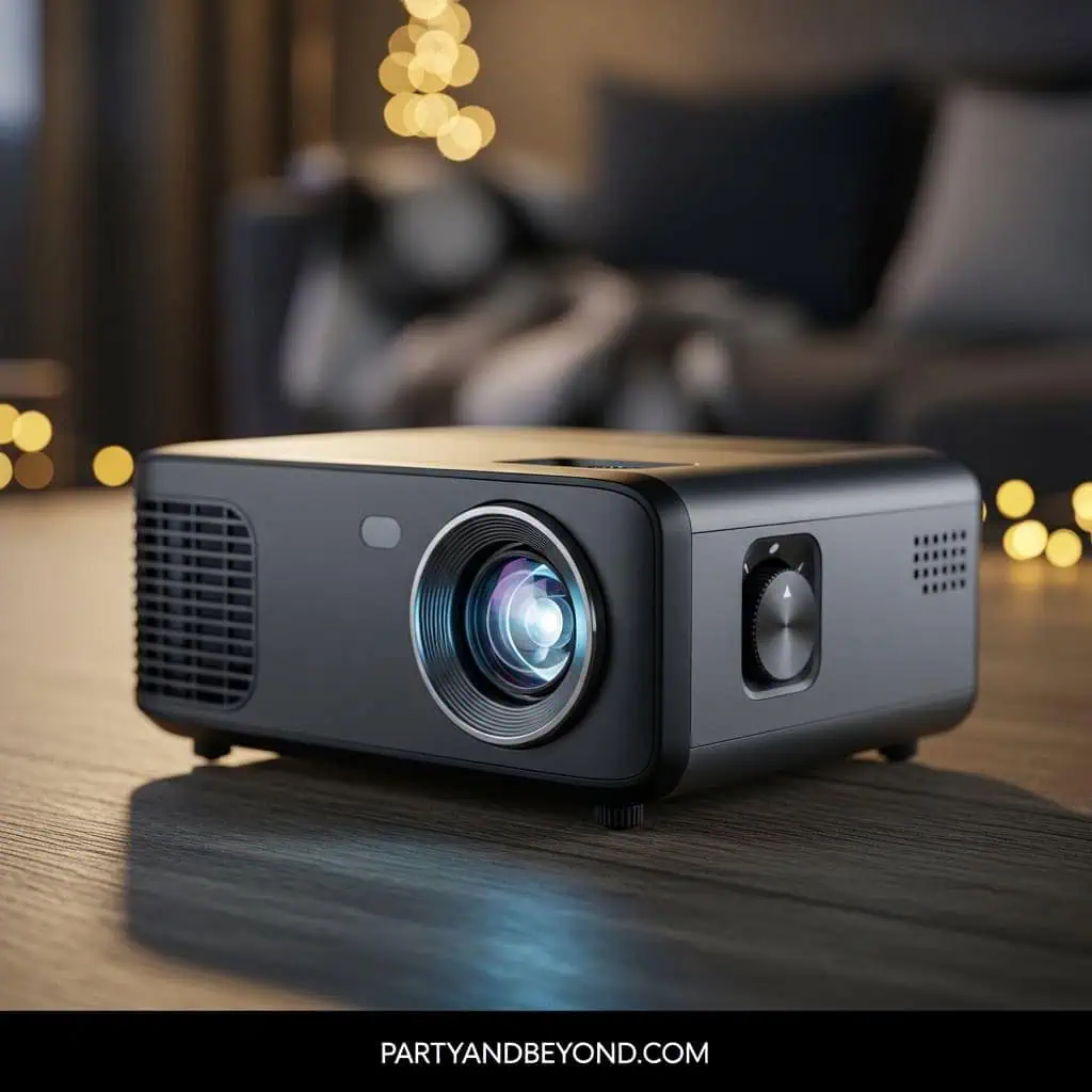 Portable home projector for movie nights and celebrations. Perfect gift for 21st birthdays and speci.