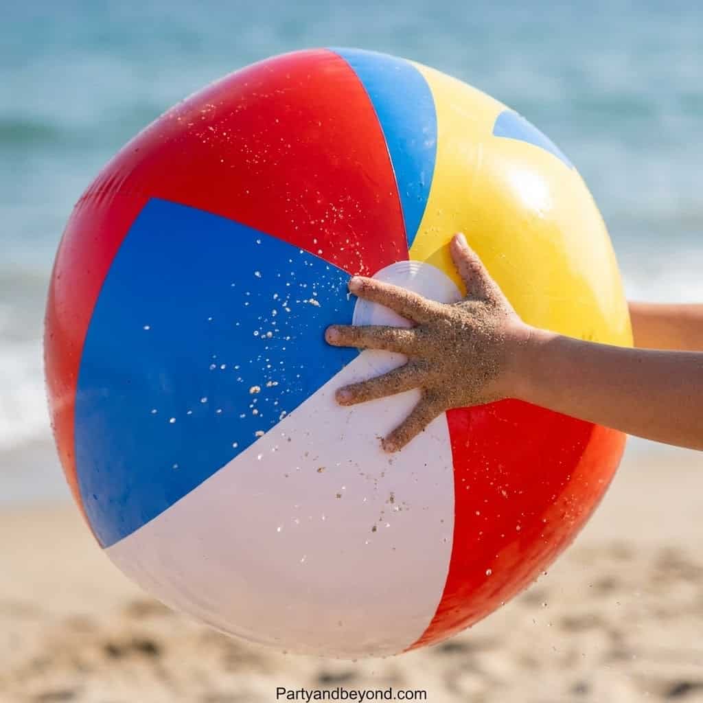 Beach ball for summer party games on the beach.