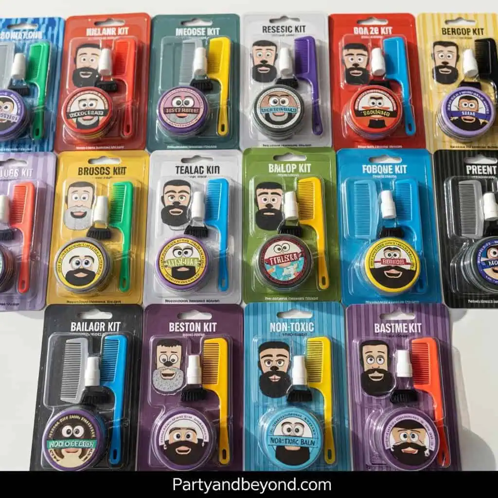 Fun and colorful beard grooming kits for kids.