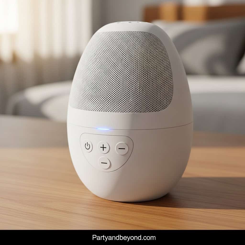 Modern white essential oil diffuser for baby shower gifts and relaxation.