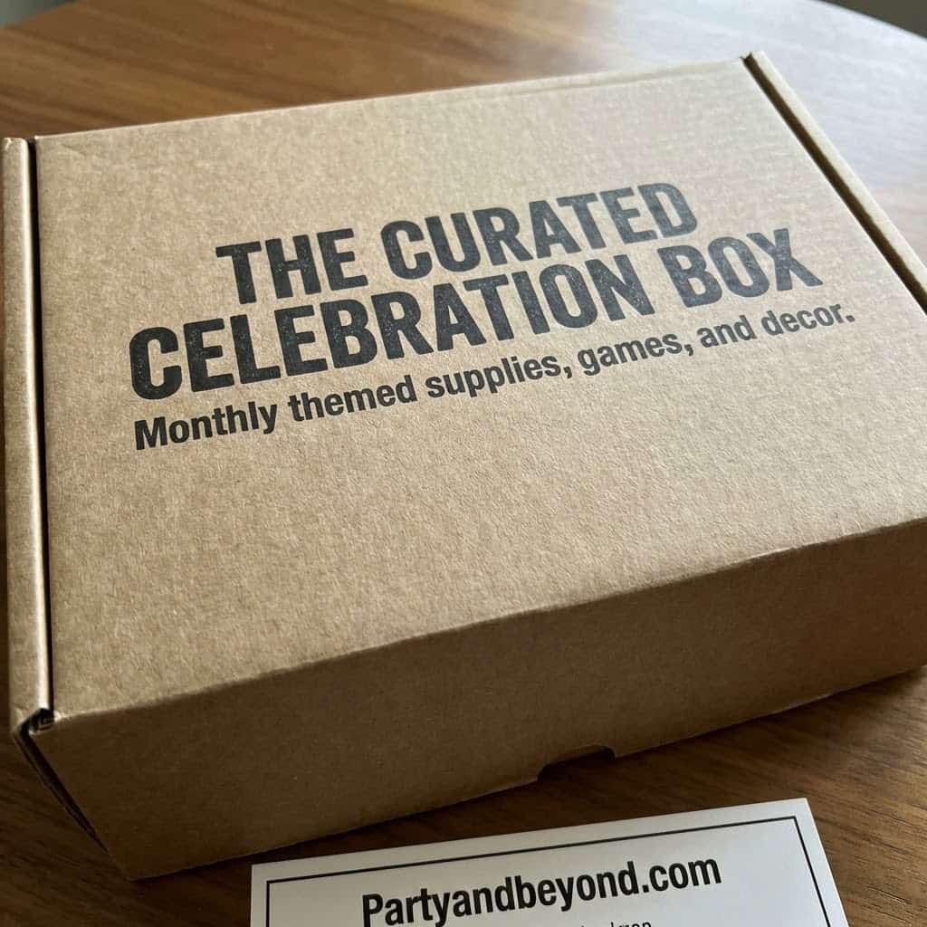 Elegant celebration box with themed supplies for women’s special occasions.