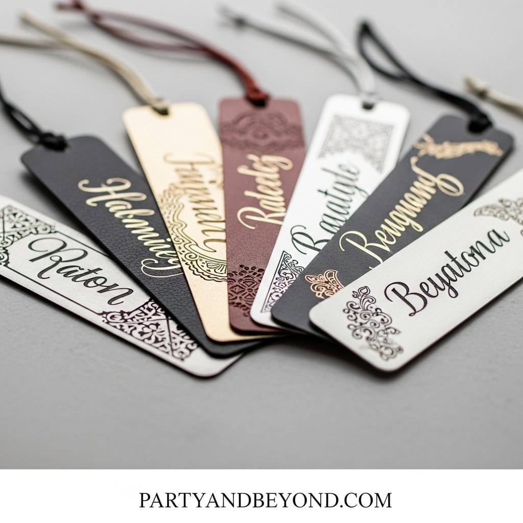 Colorful set of personalized baby shower gift tags with elegant designs and names. Perfect for addin.