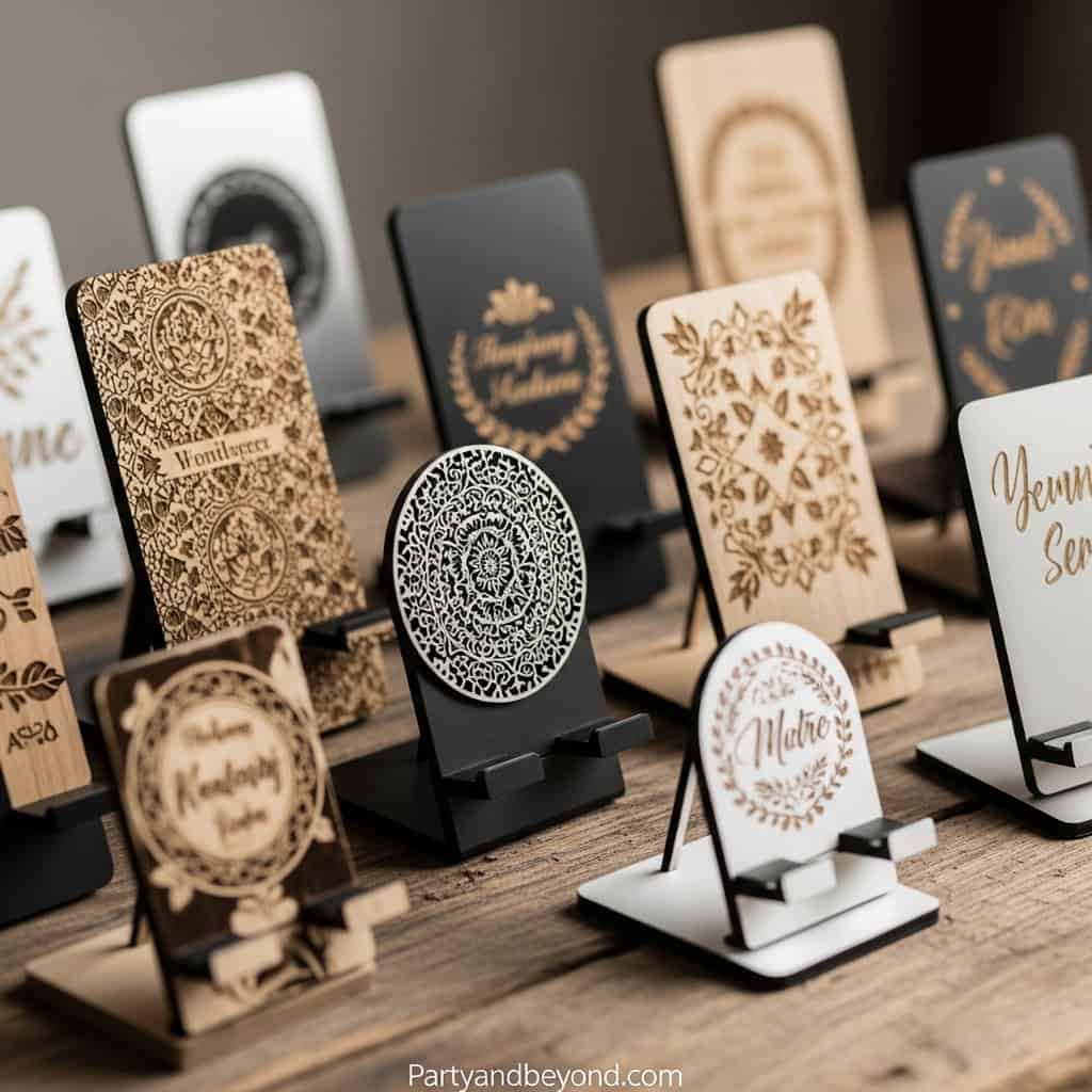 Custom engraved wooden and acrylic plaques perfect for special occasions and celebrations.