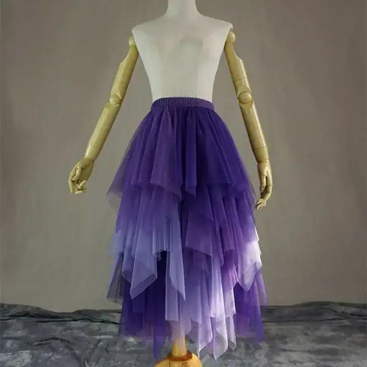 Vibrant purple tulle skirt ideal for Mardi Gras costumes and party outfits, adding a festive touch t.