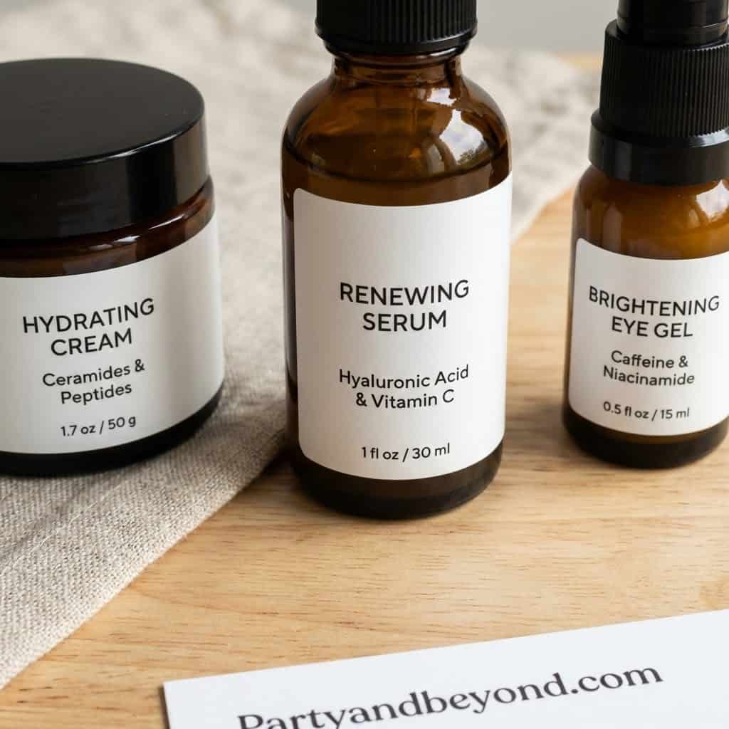 Hydrating skincare creams and serums for women, including hyaluronic acid and eye gel, perfect for a.