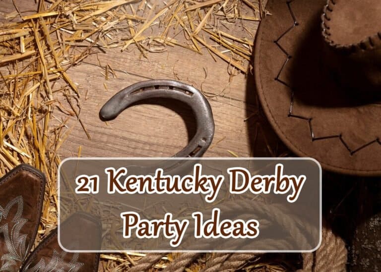 Horse shoe and cowboy hat for Kentucky Derby party decor.