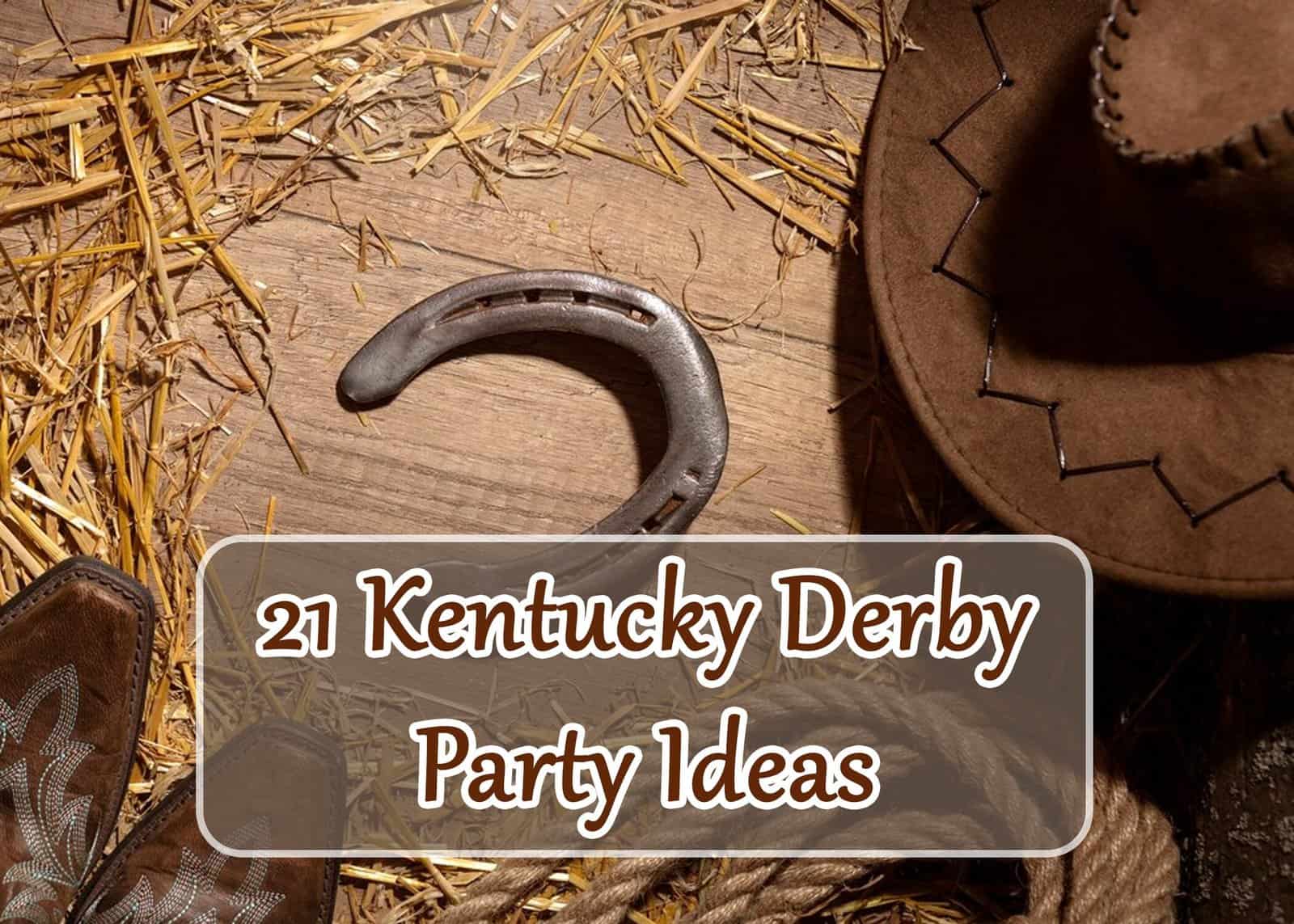 Horse shoe and cowboy hat for Kentucky Derby party decor.