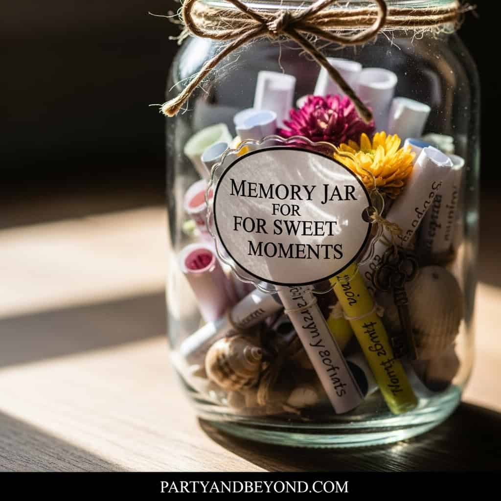 Memory jar for celebrating special occasions and creating lasting memories. Perfect for personalized.