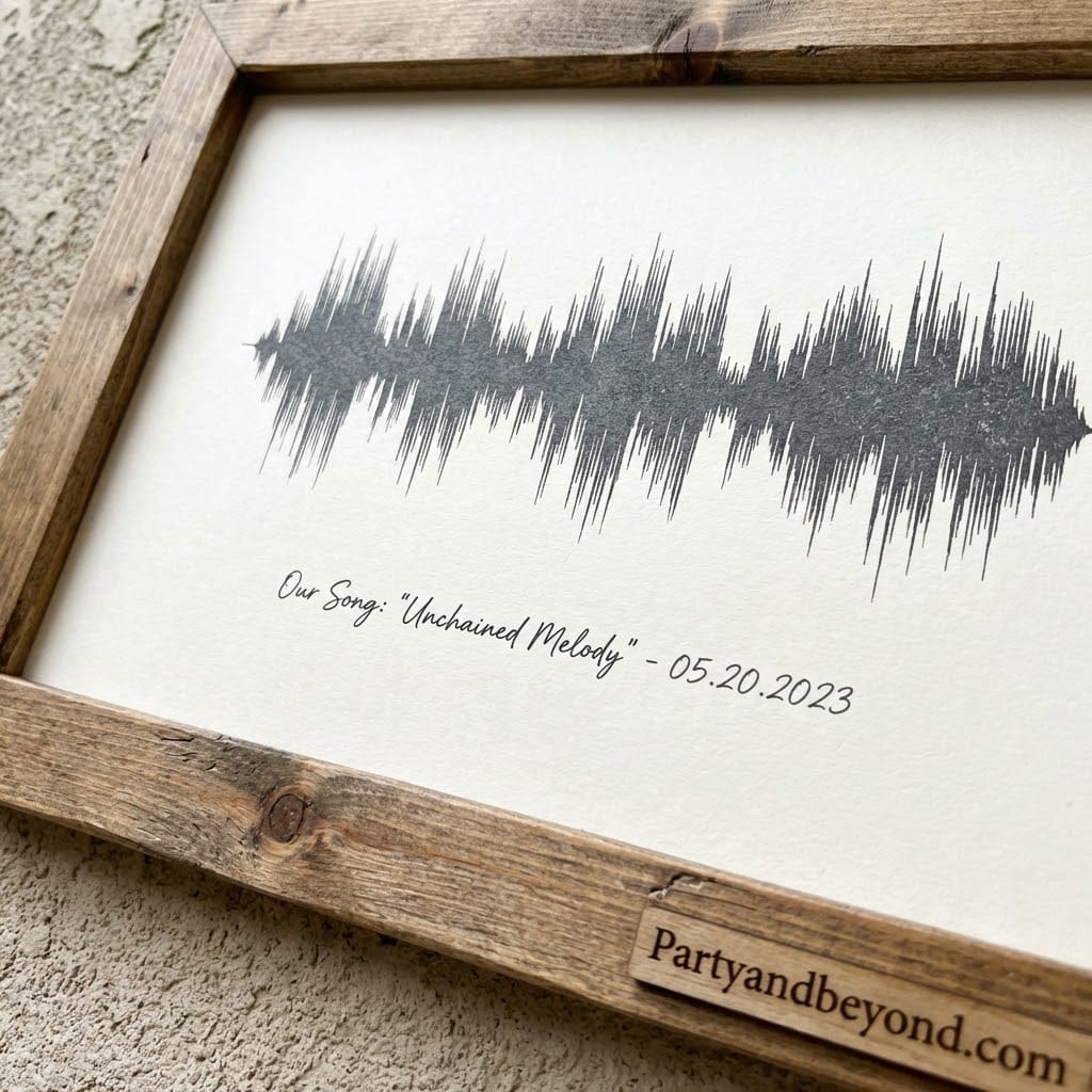 Unique sound wave art print for anniversary gift ideas for husband.