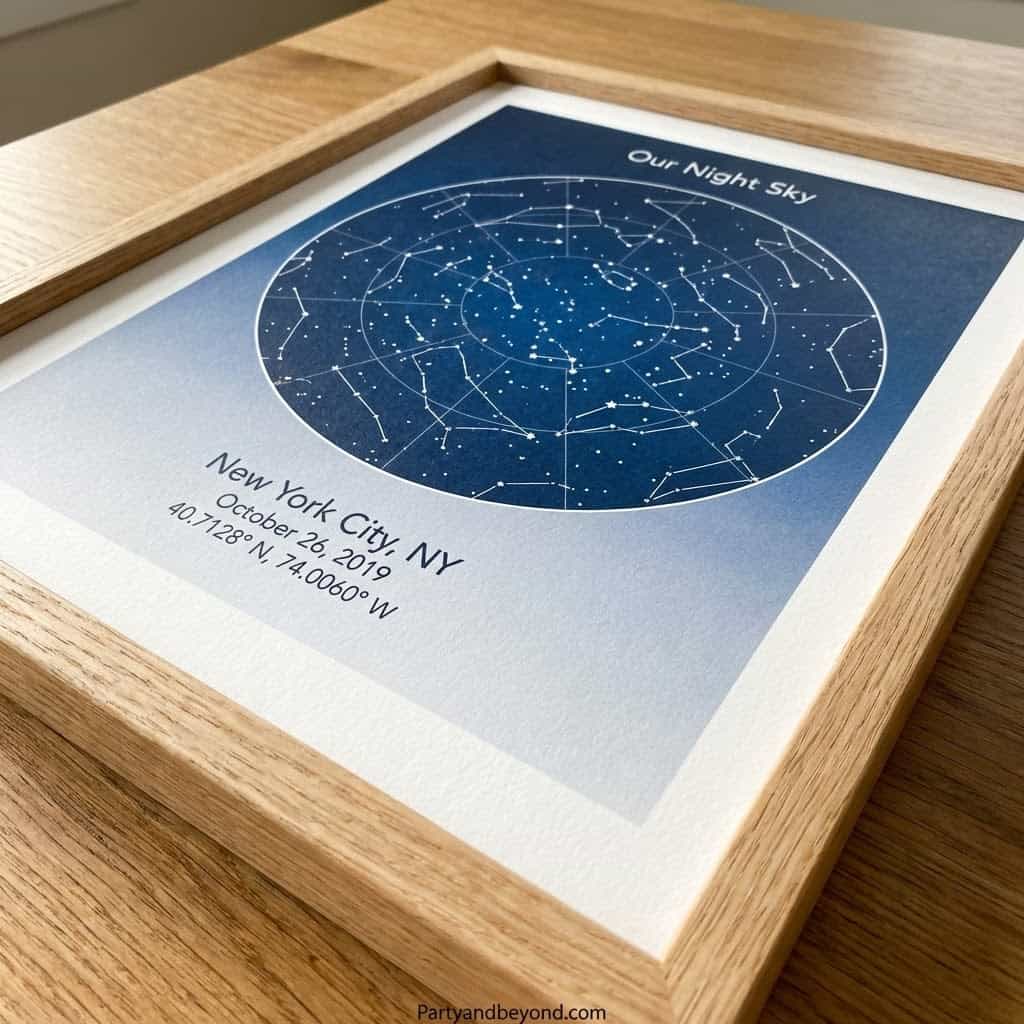 Constellation map of New York City NY, perfect anniversary gift for husband.