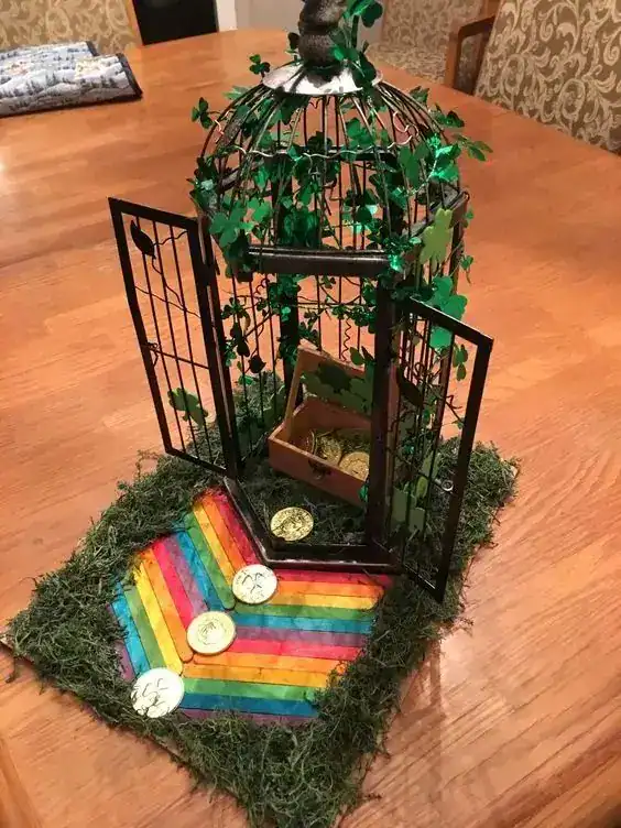 St. Patrick's Day Decor with Rainbow and Clover Theme.