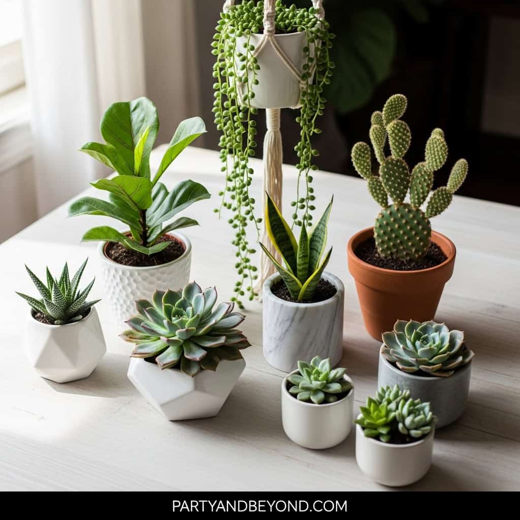 Succulent plants in stylish pots for home decor and gifting.