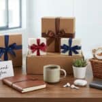 17 Employee Appreciation Gift Ideas 2026 Employee appreciation gift boxes with thank you notes and snacks on office desk.