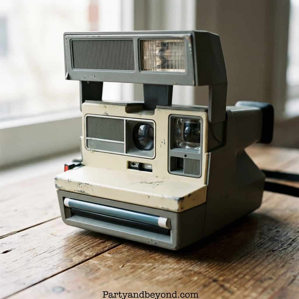 Retro Polaroid camera perfect for capturing fun moments at parties and events.