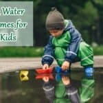 23 Water Games for Kids Child playing with toy boats in water, outdoor water games for kids.