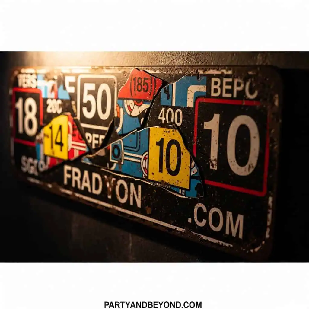 Vintage pinball machine score display with colorful numbers and decals.
