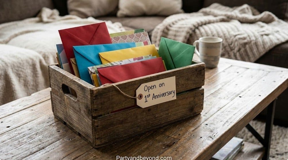 Anniversary letters box for wedding guestbook alternative.