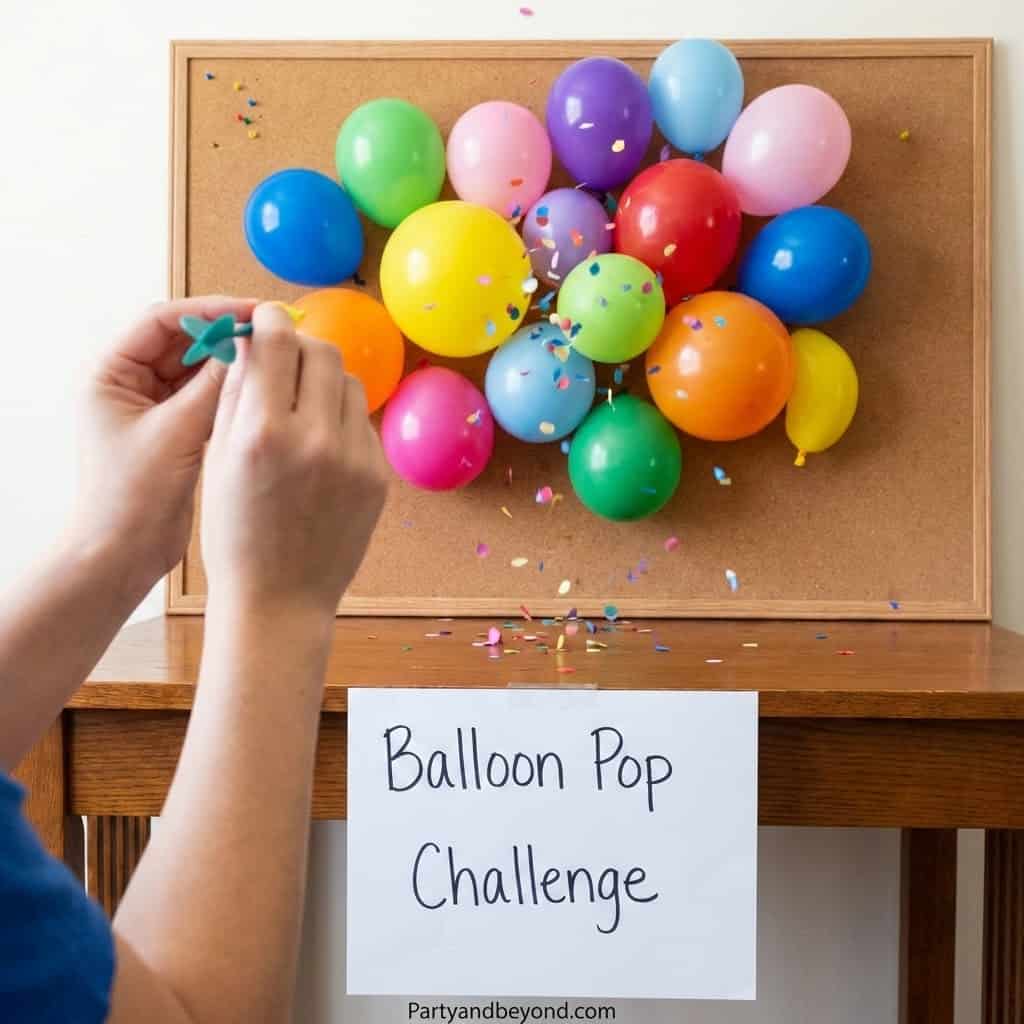 Fun Balloon Pop Game for Kids' Birthday Party.