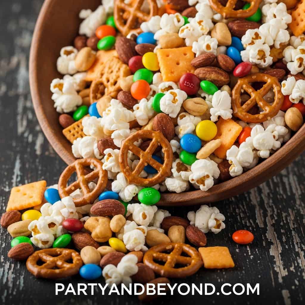 Colorful Snack Mix for Super Bowl.