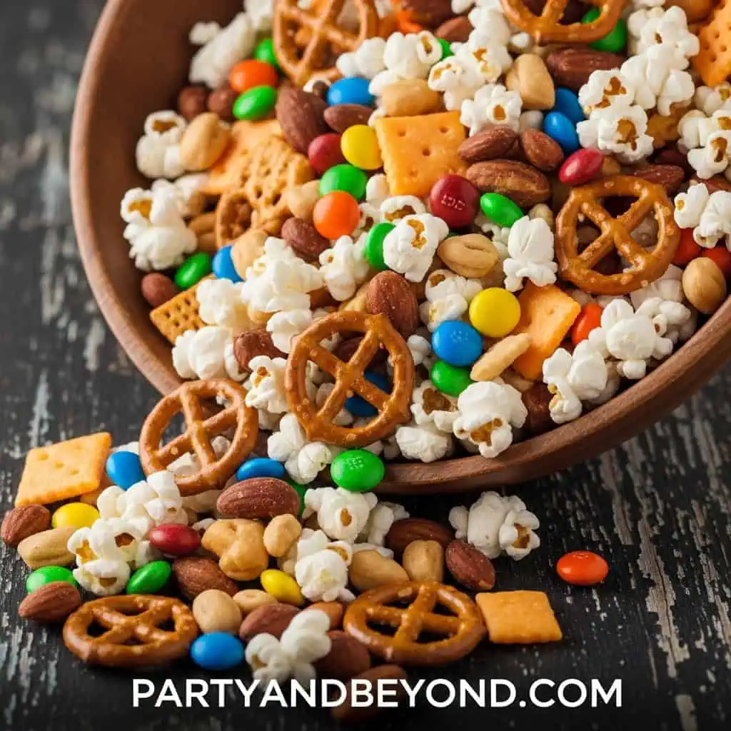 Colorful Snack Mix for Super Bowl.